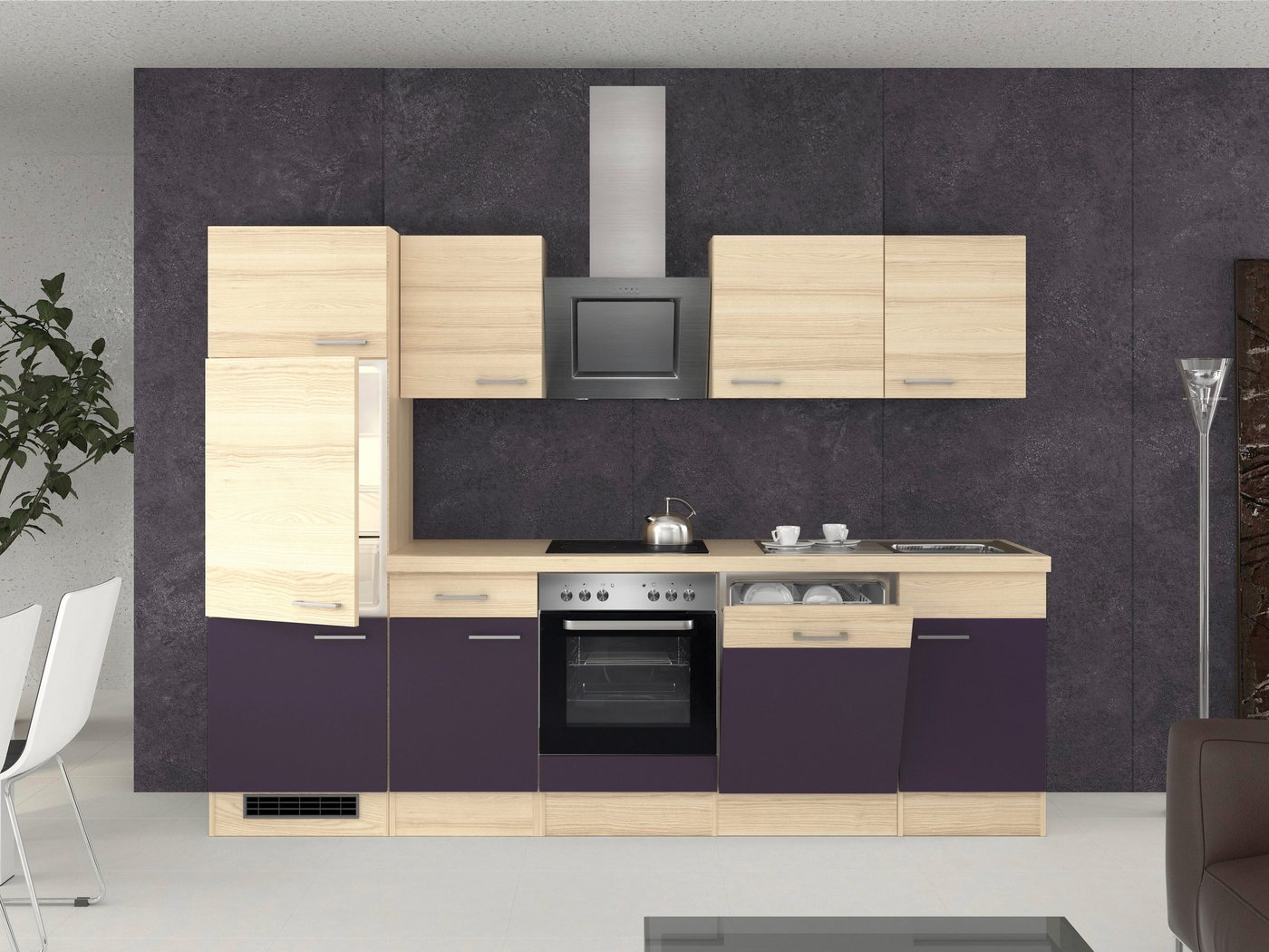 Flex-Well Küchenzeile, mit E-Geräten, Breite 280 cm-HomeTrends
