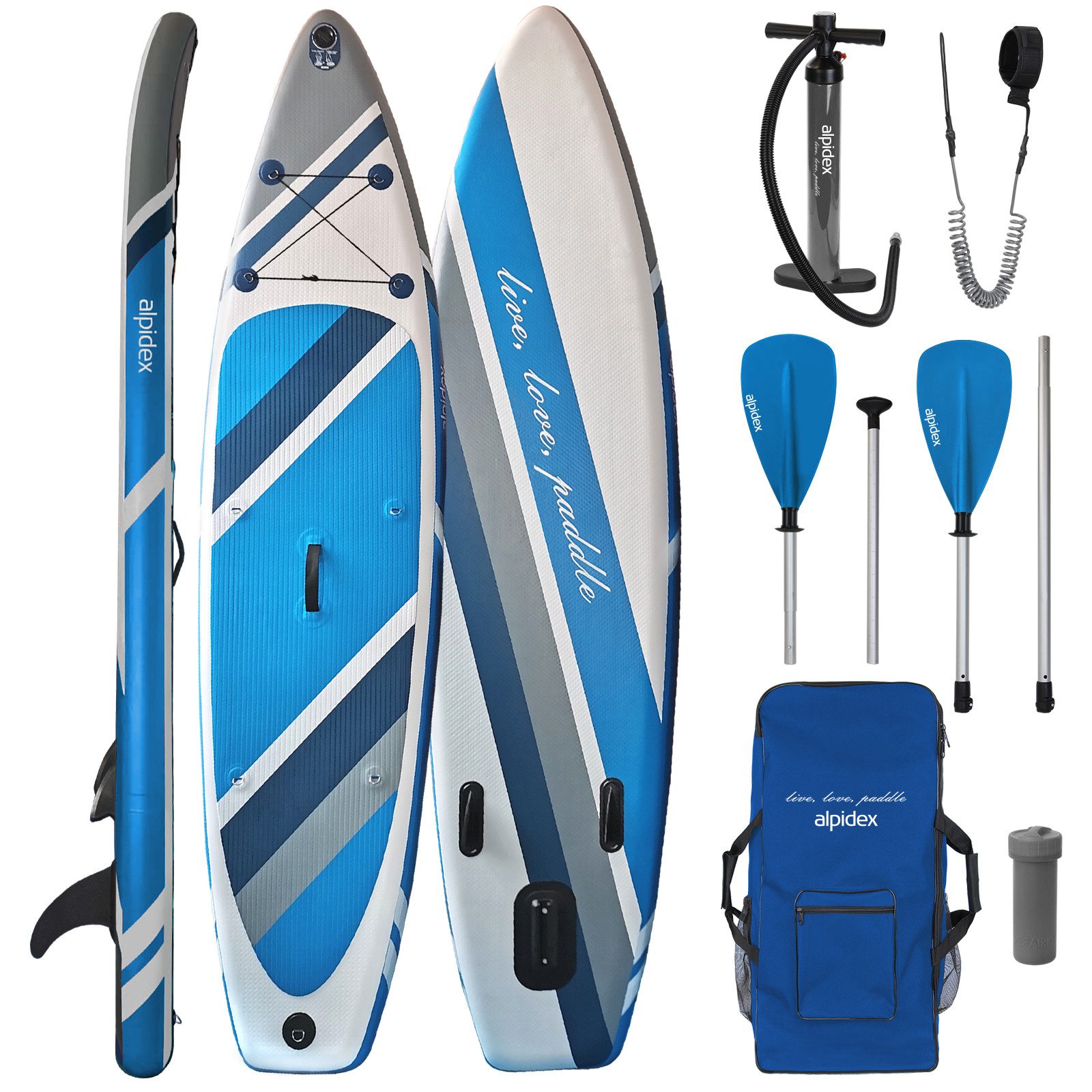ALPIDEX SUP-Board ALPIDEX Stand Up Paddle Set SUP 320 Komplett Set belastbar bis 200 kg