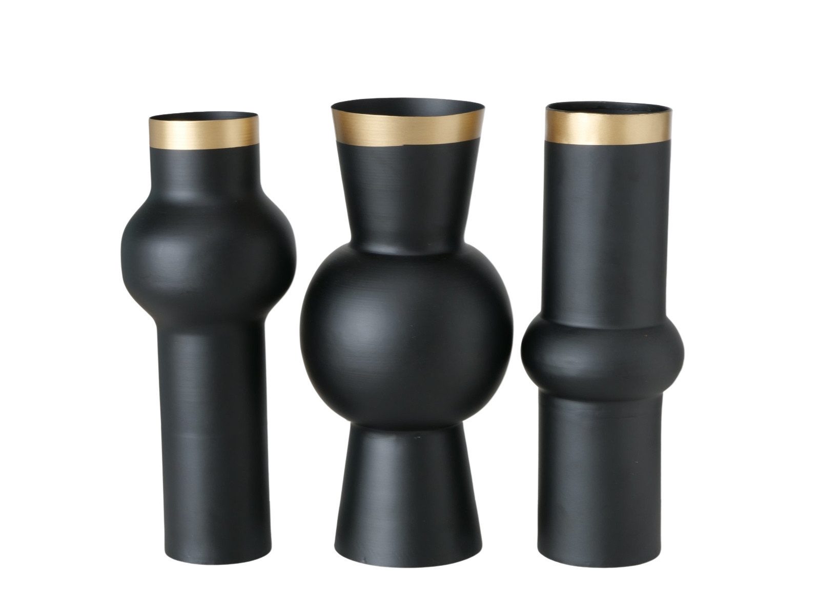 Dekovase Varnjo Vase Eisen schwarz sortiert 30 cm (1 Stück)