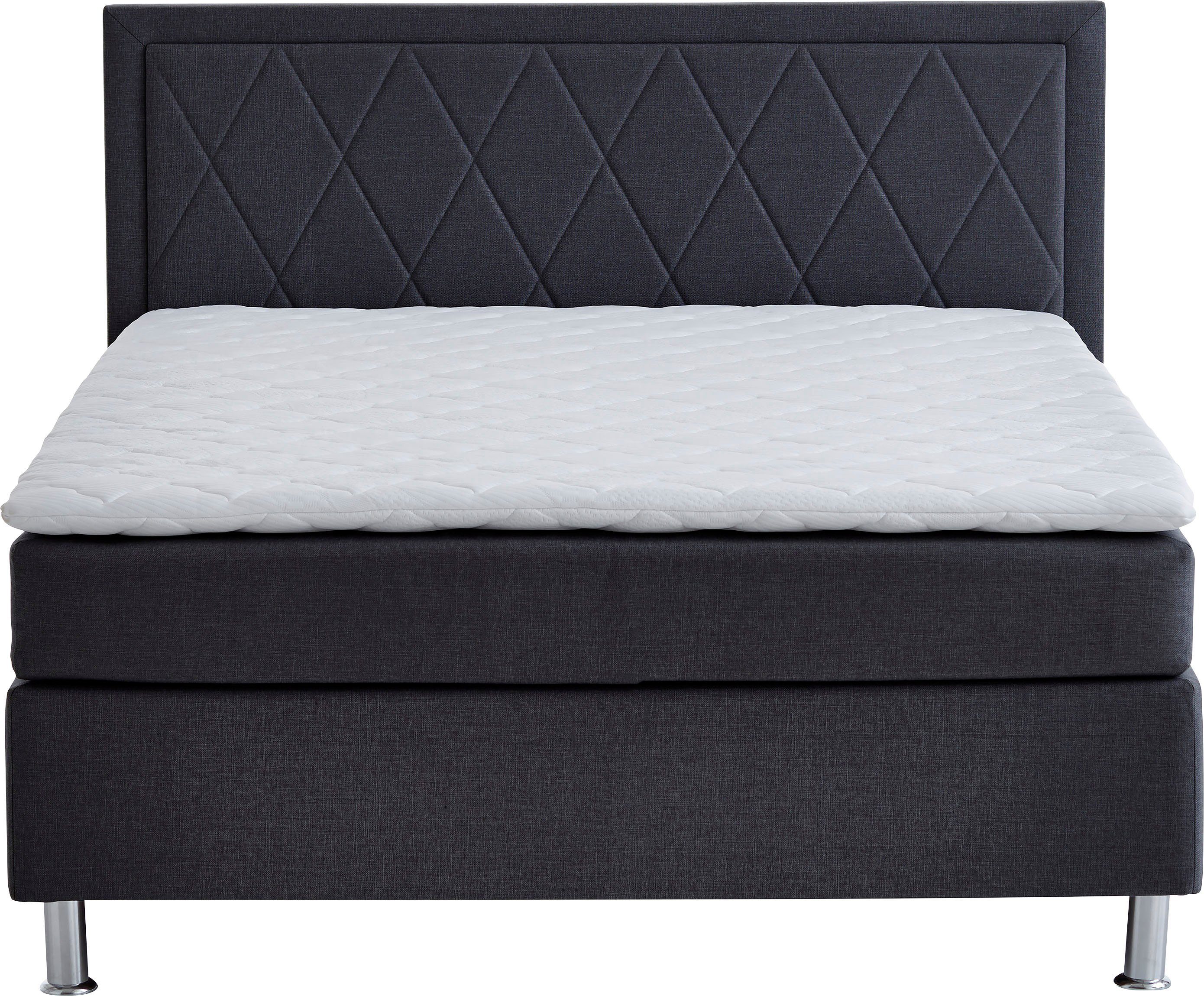 ATLANTIC home collection Boxbett Helen, Tonnentaschenfederkern-Matratze und Topper, wahlweise mit Bettkasten