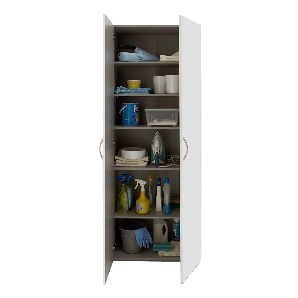 Lomadox Mehrzweckschrank MIAMI-43 weiß, 5 Einlegeböden, ca. 70/185/40 cm günstig online kaufen