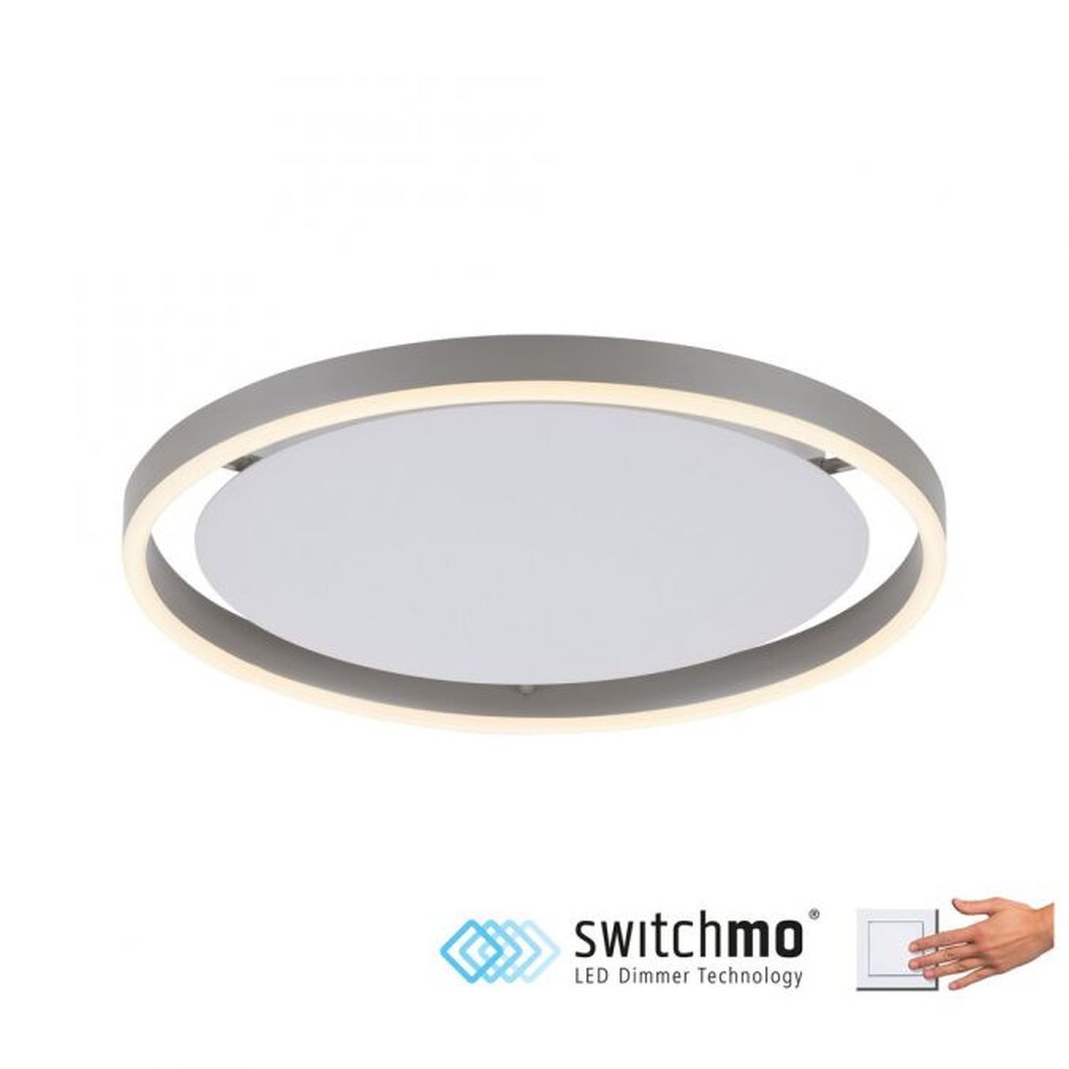 Licht-Erlebnisse Deckenleuchte FRANEK, LED fest integriert, Warmweiß, LED Metall warmweißes Licht 3000 K 2650 lm D: 39,3 cm Aluminium Weiß