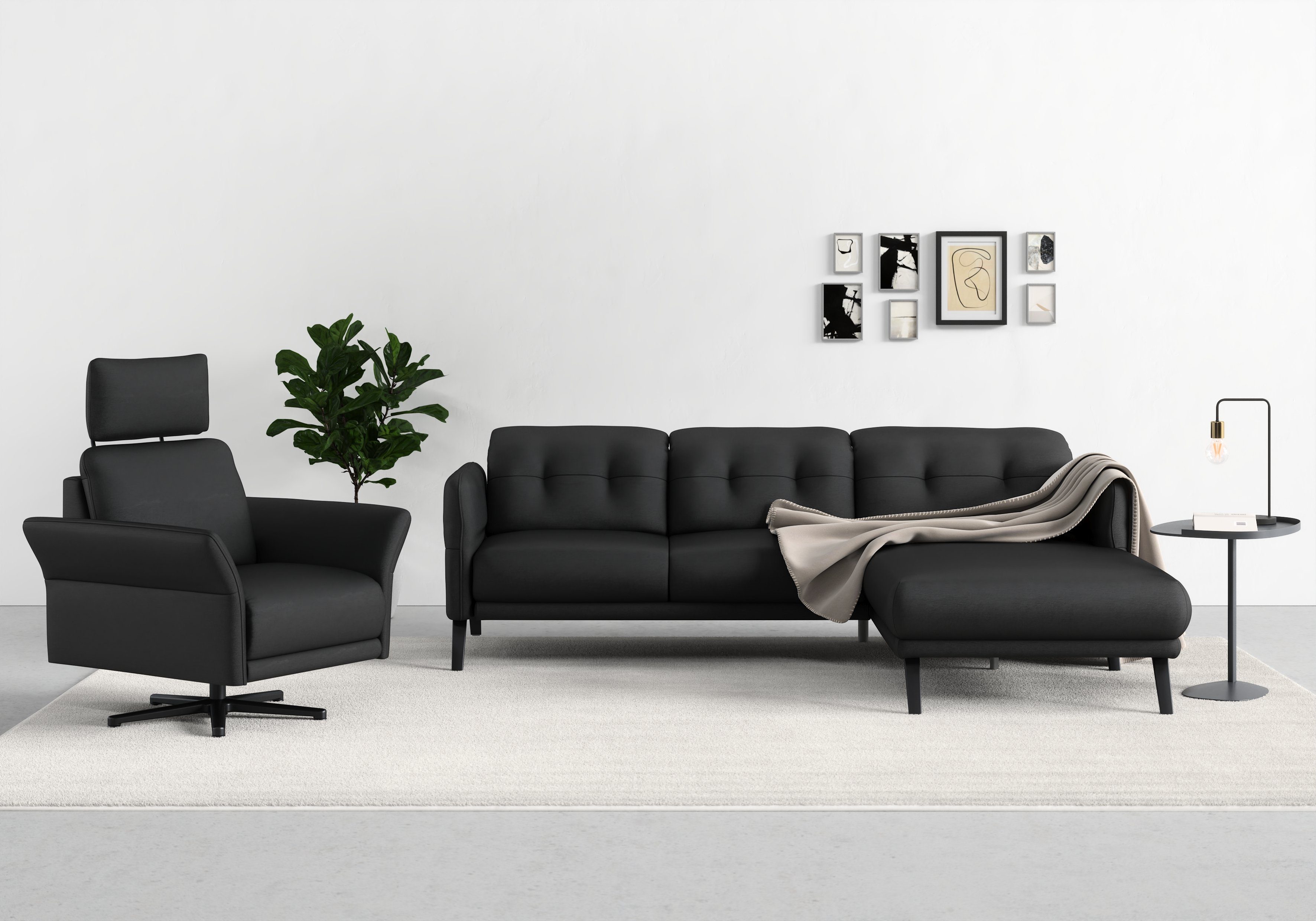 sit&more Ecksofa Scandia, Wahlweise mit Kopfteilverstellung Armteilfunktion und