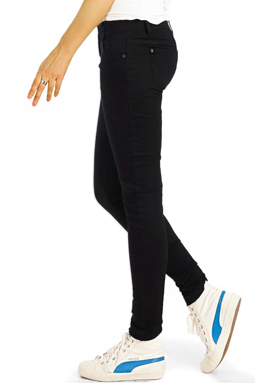 be styled Röhrenjeans Damen Hüftjeans, skinny slim fit low waist Hosen j71e – Bild 5 von 5