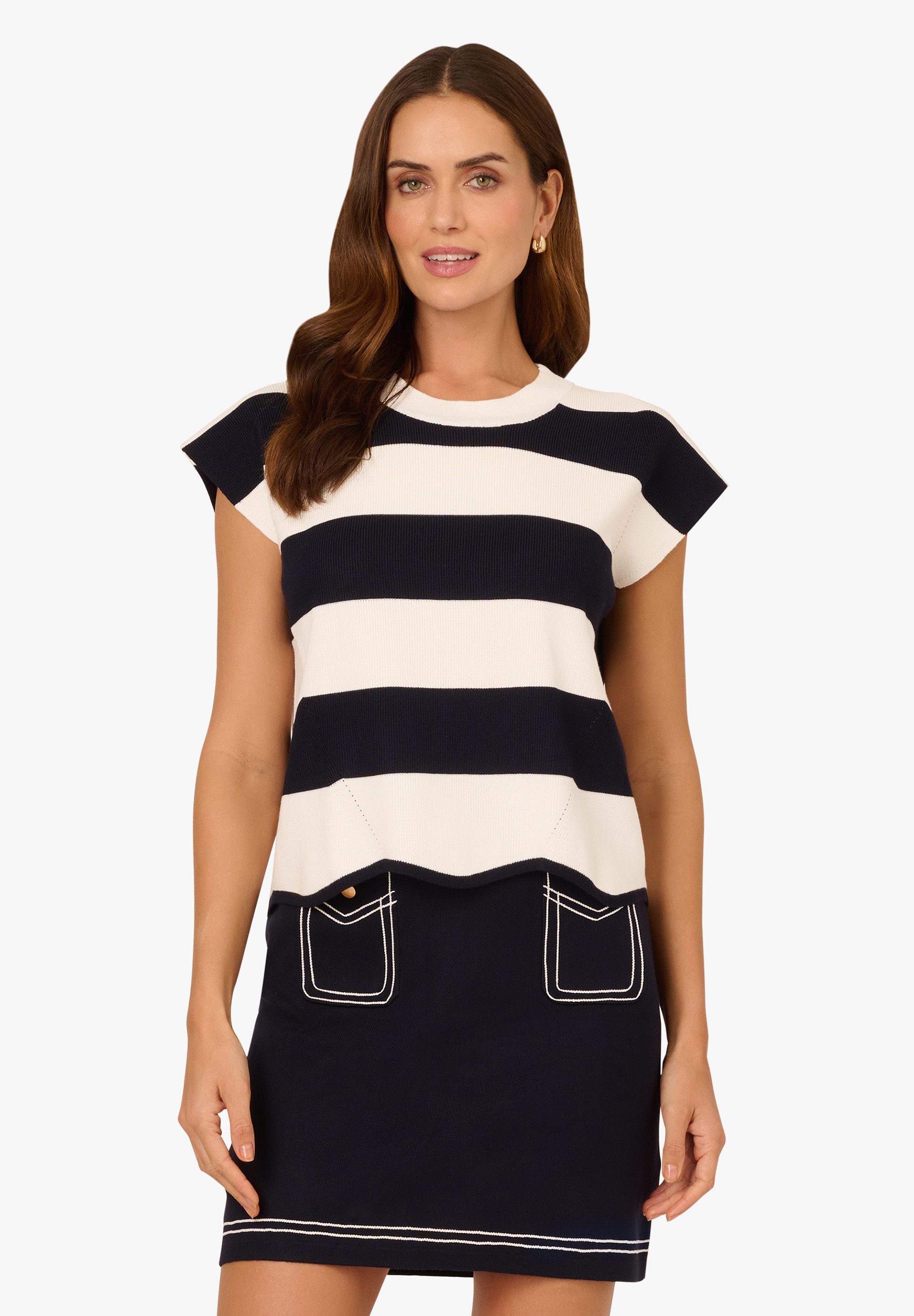 Adrianna Papell Kurzarmshirt Crew Neck Wide günstig online kaufen