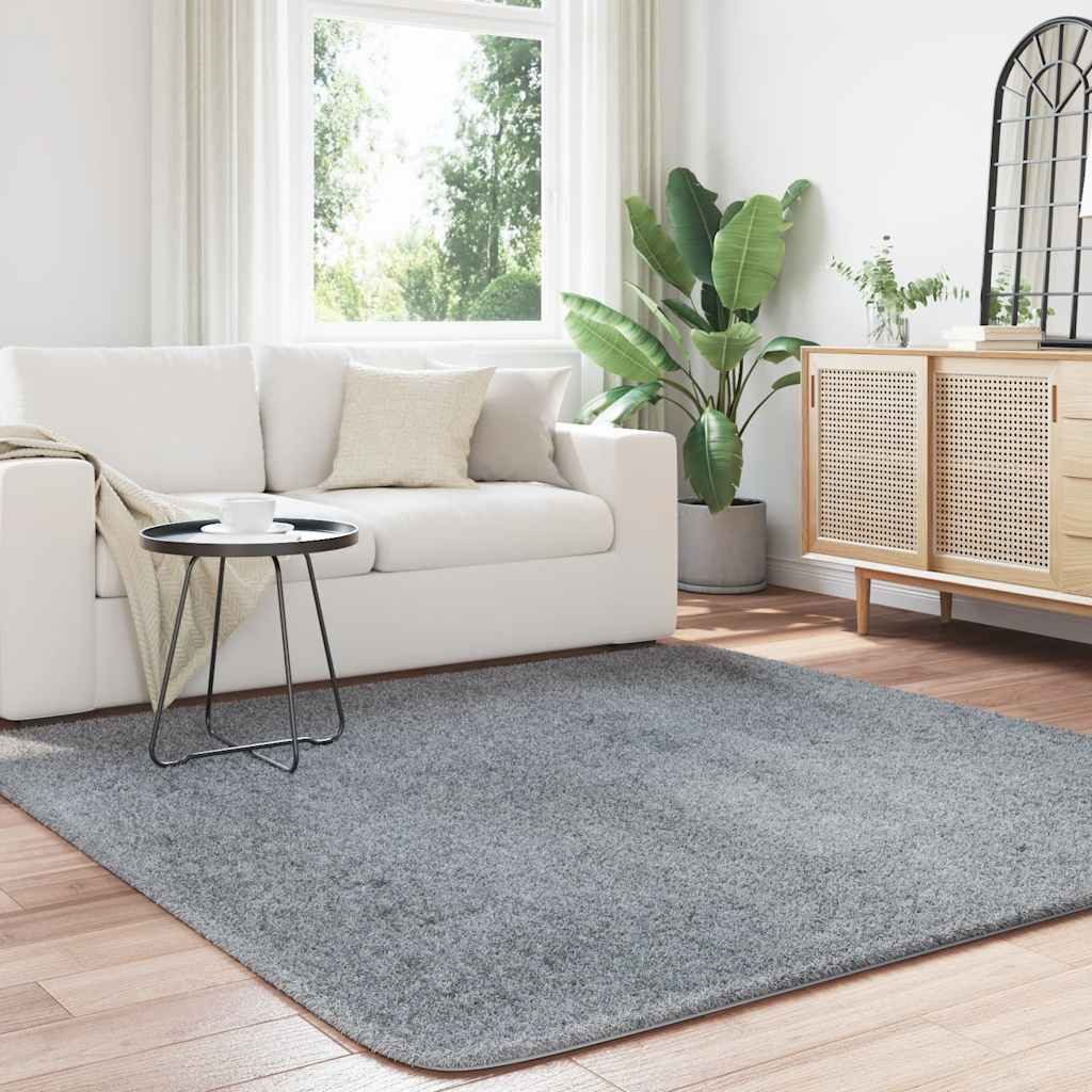 vidaXL Teppich Teppich Shaggy Hochflor NAVARRA Hellgrau 200x200 cm Polyester, Quadrat