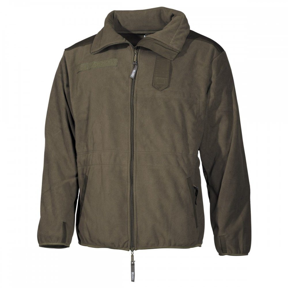 MFHHighDefence Fleecejacke Fleece-Jacke, Alpin, oliv, wasser-, winddicht, atmungsak. - L Breathtex® Membran