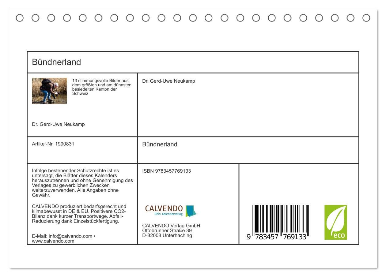 Thumbnail - CALVENDO Wandkalender Bündnerland (Tischkalender 2026 DIN A5 quer), CALVENDO Monatskalender