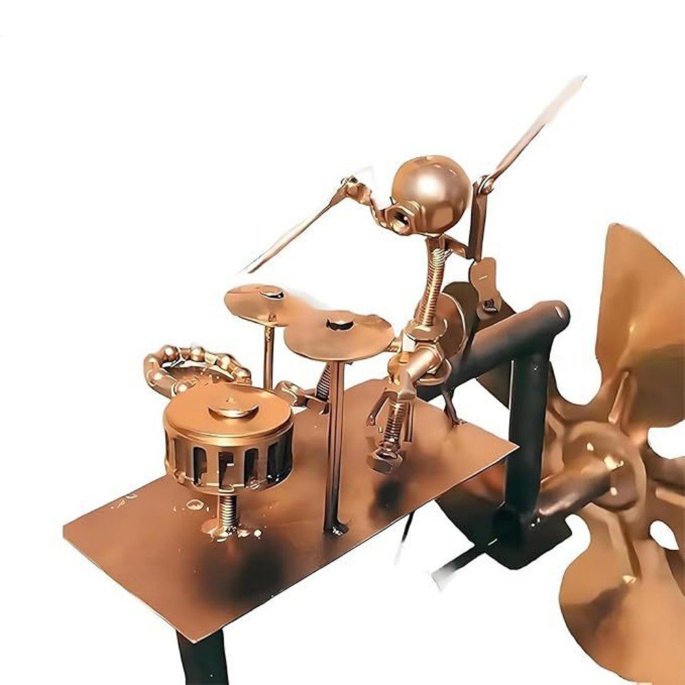 SIKAINI Wetterfahne Gartendekoration Metall-Windmühle mit Trommler, (Lebendige Farben, detailreich gestaltet Einfache Installation), Robustes Metallmaterial Wetterfest & windbetrieben