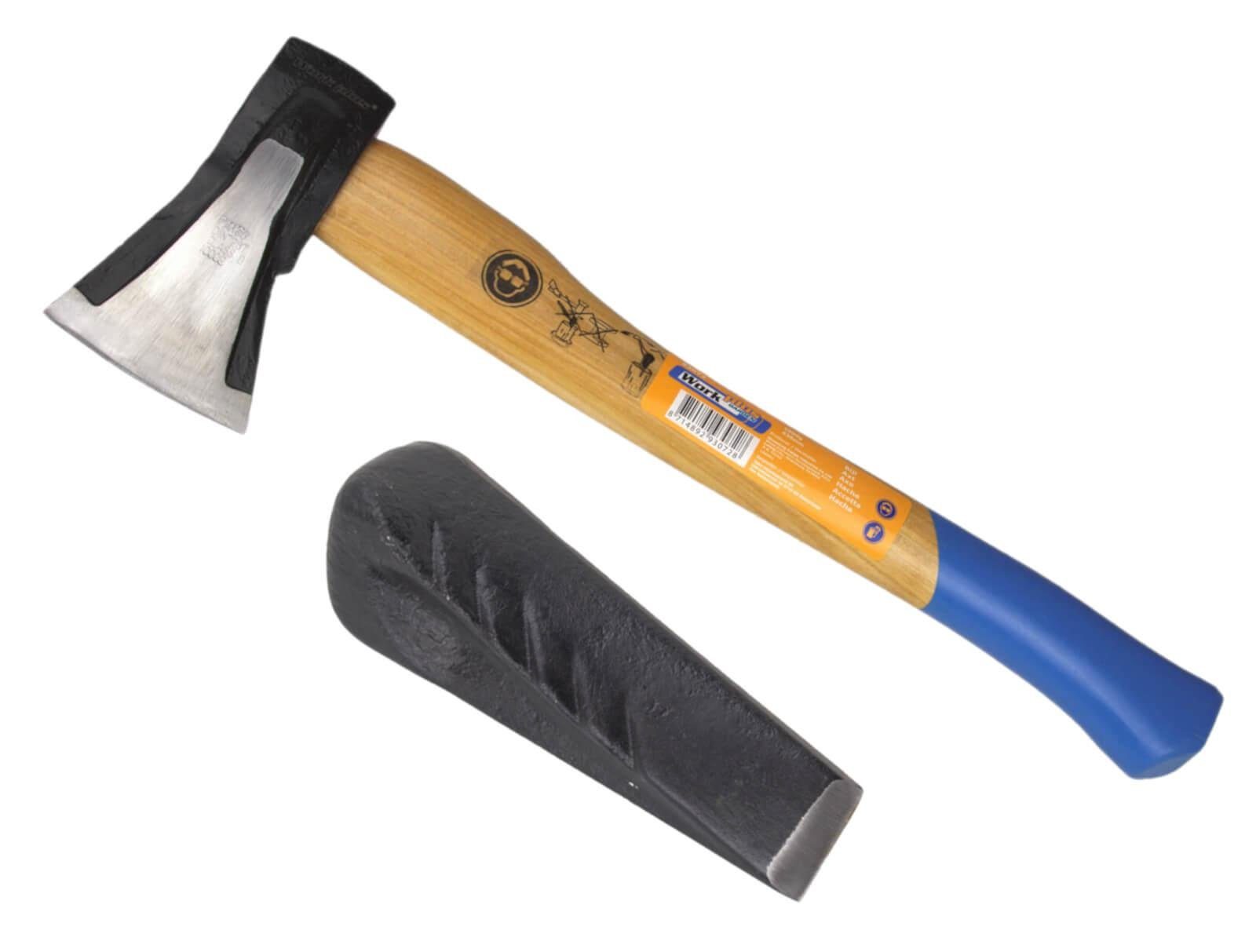 Spaltaxt Holz Spaltbeil Spaltaxt Set mit Stahl Drehspaltkeil 2,25kg Spaltkeil