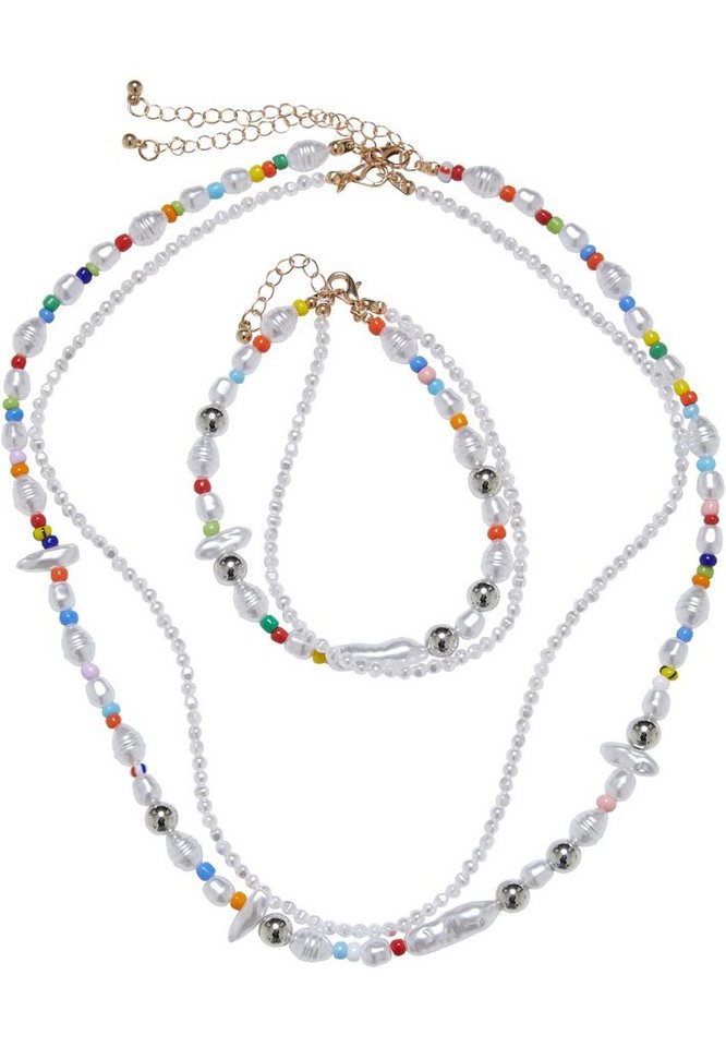 URBAN CLASSICS Schmuckset Accessoires Various Pearl Layering Necklace and  Anklet Set (1-tlg)