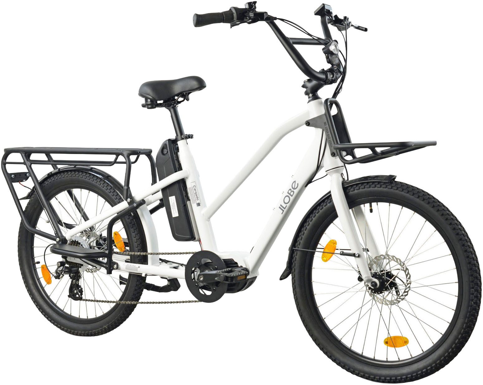 LLobe E-Bike Lastenrad Cargo City E-Bike Cargado, 7 Gang Shimano Tourney Schaltwerk, Kettenschaltung, Mittelmotor, 468 Wh