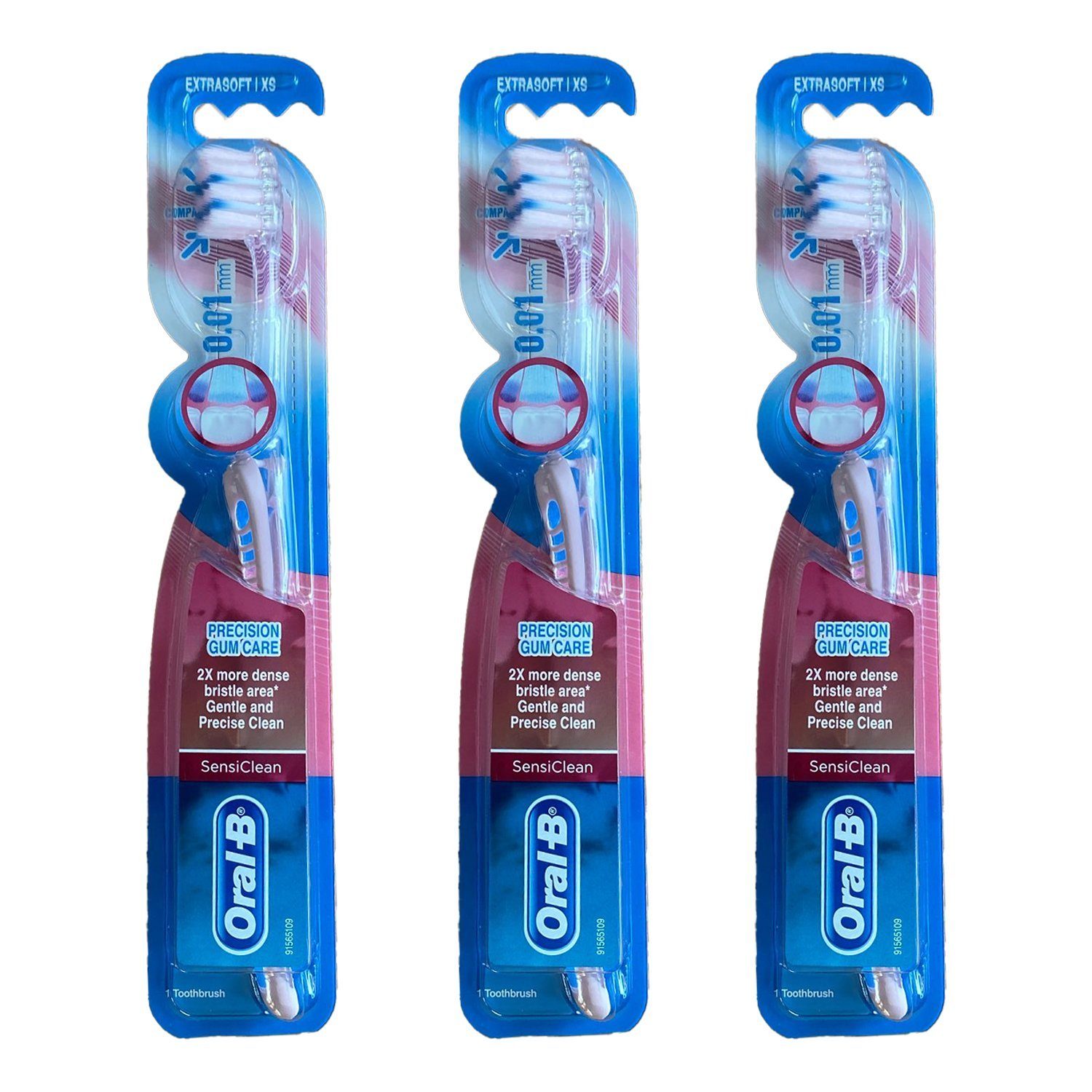 Oral-B Zahnbürste 3 x Oral-B Precision Gum Care Sensi Clean Handzahnbürste extra weich