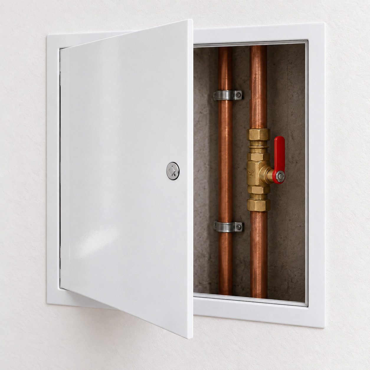 doitBau Revisionsklappe Revisionsklappe weiß 40cm x 40cm mit Vierkantschlüssel (1-St) – Bild 2 von 3