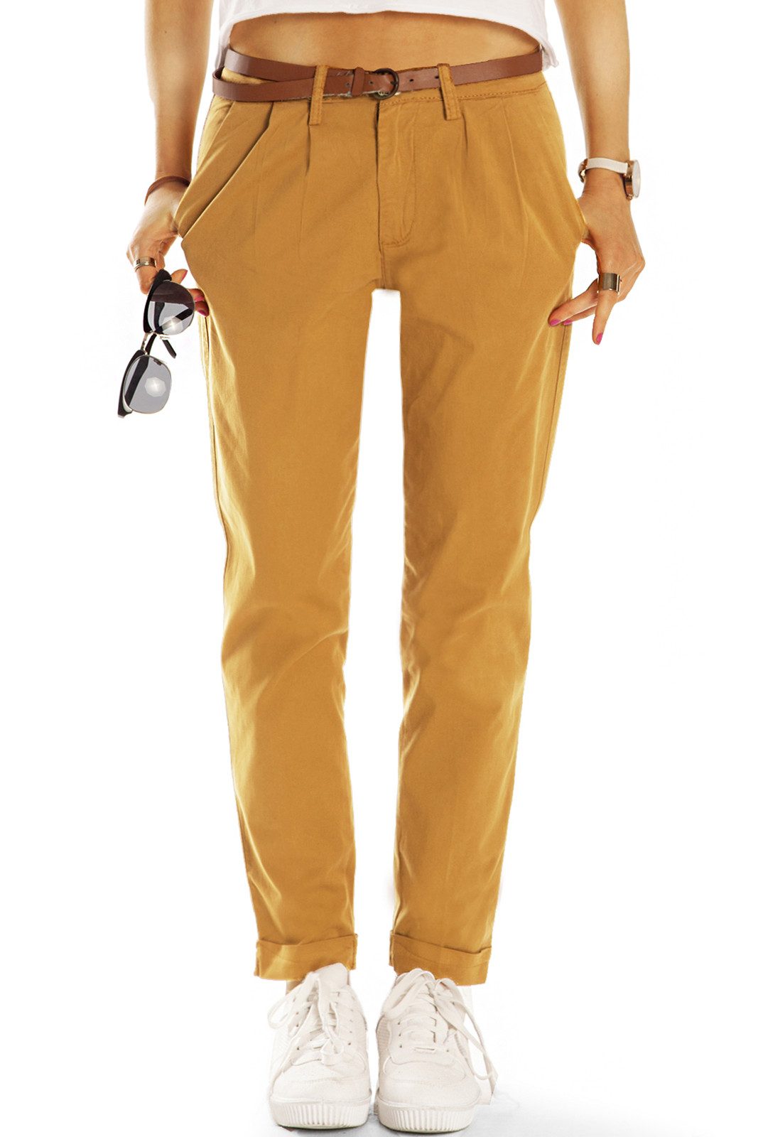 be styled Chinohose Medium Waist Tapered bunte Chinohose - Damen - j20L-1 mit Stretch-Anteil
