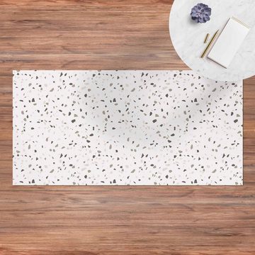 Läufer Teppich Vinyl Flur Küche Muster Terrazzo lang modern, Bilderdepot24, Läufer - grau glatt