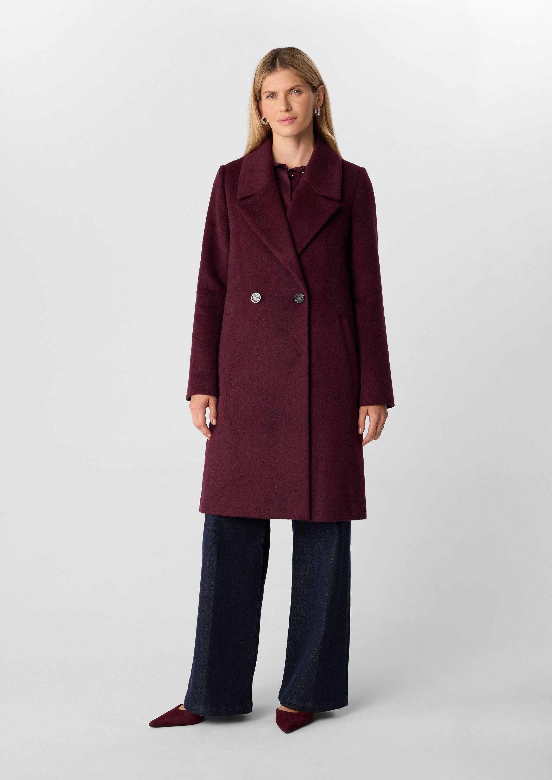 comma Funktionsmantel Outdoor-Mantel Zweireihiger Mantel aus Wollmix im Loo günstig online kaufen