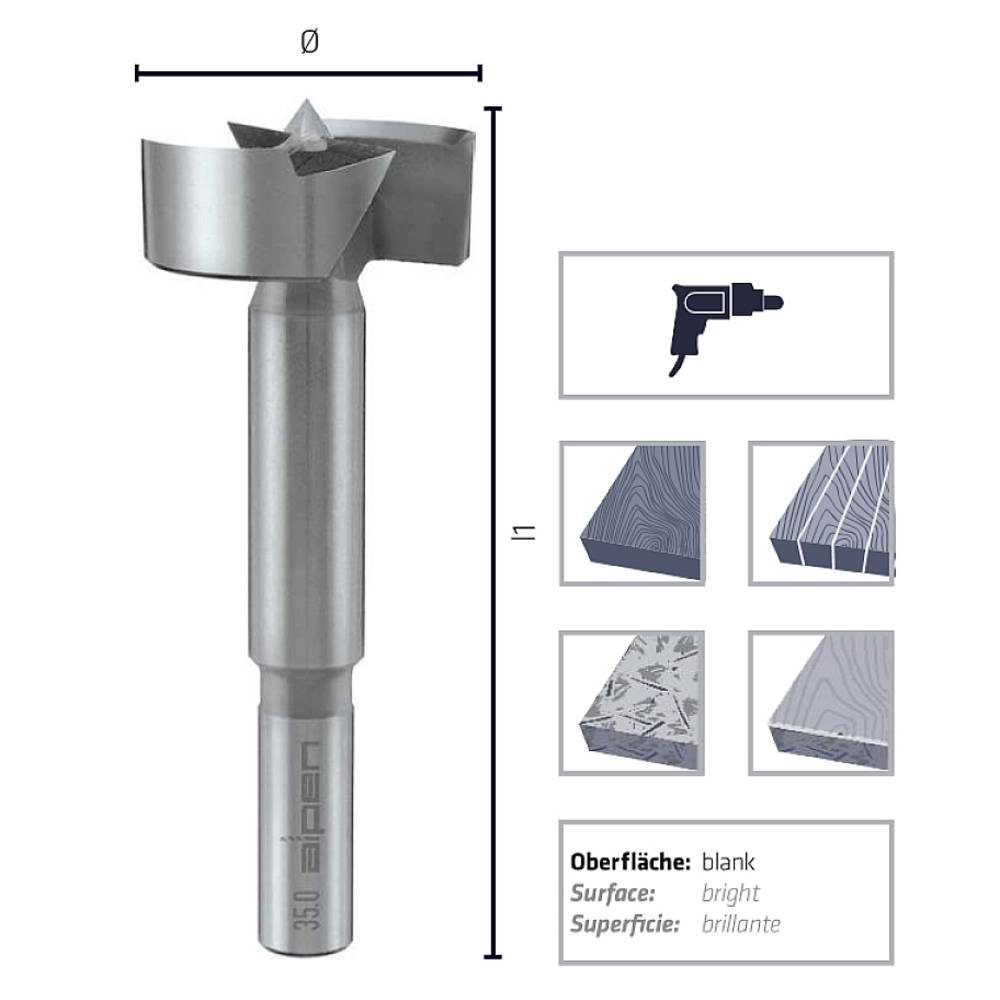 Alpen Holzbohrer Maschinen-Forstnerbohrer 0023601400100