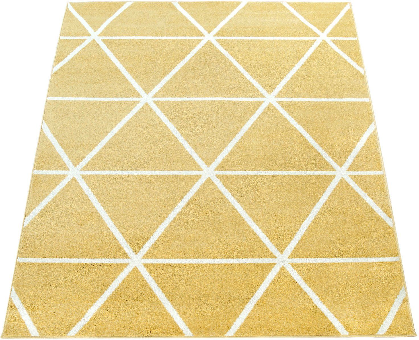 Paco Home Teppich Stella 401, rechteckig, Höhe: 16 mm, Kurzflor, Pastellfarben, Rauten Design, Skandi Muster, Kundenliebling. Reduzierter Preis € 7,38. Unverbindliche Preisempfehlung € 24,99