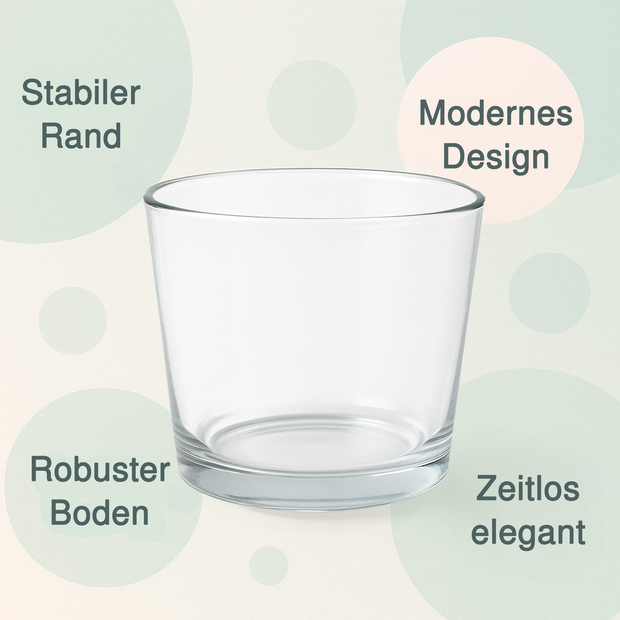 matches21 HOME & HOBBY Dekovase Runde Glas-Vasen 2er Deko-Gläser Ø 10 x 9 cm konisch, klar (2 St), Moderne Tischdeko Dekovase als Blumenvase Kerzenglas – Bild 3 von 5