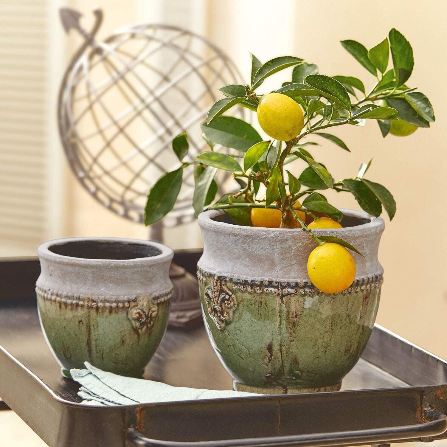 Mirabeau Übertopf Übertopf 2er Set Montcony antikgrün/grau günstig online kaufen