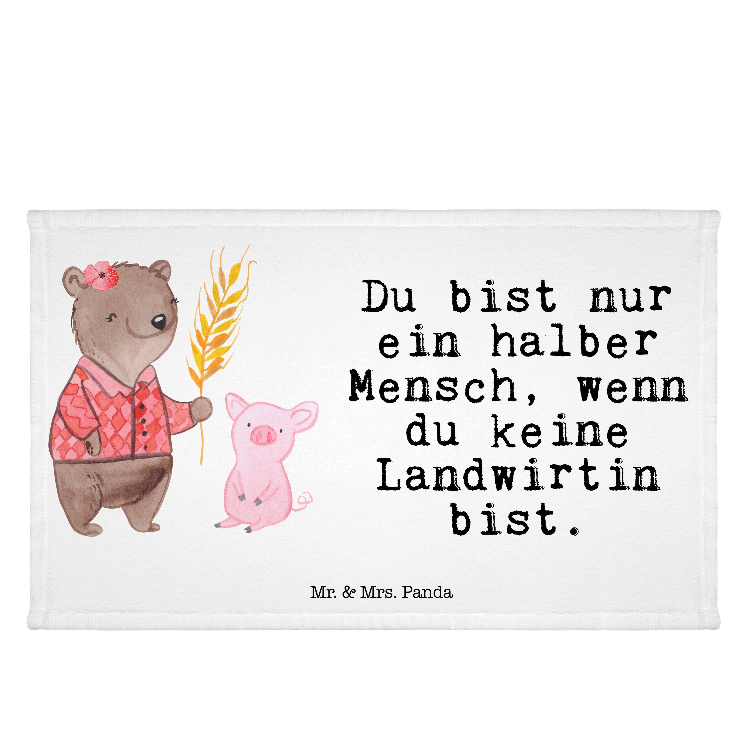 Mr. & Mrs. Panda Handtuch Landwirtin mit Herz - Weiß - Geschenk, Agronomin, Sport Handtuch, Tie, (1-St)