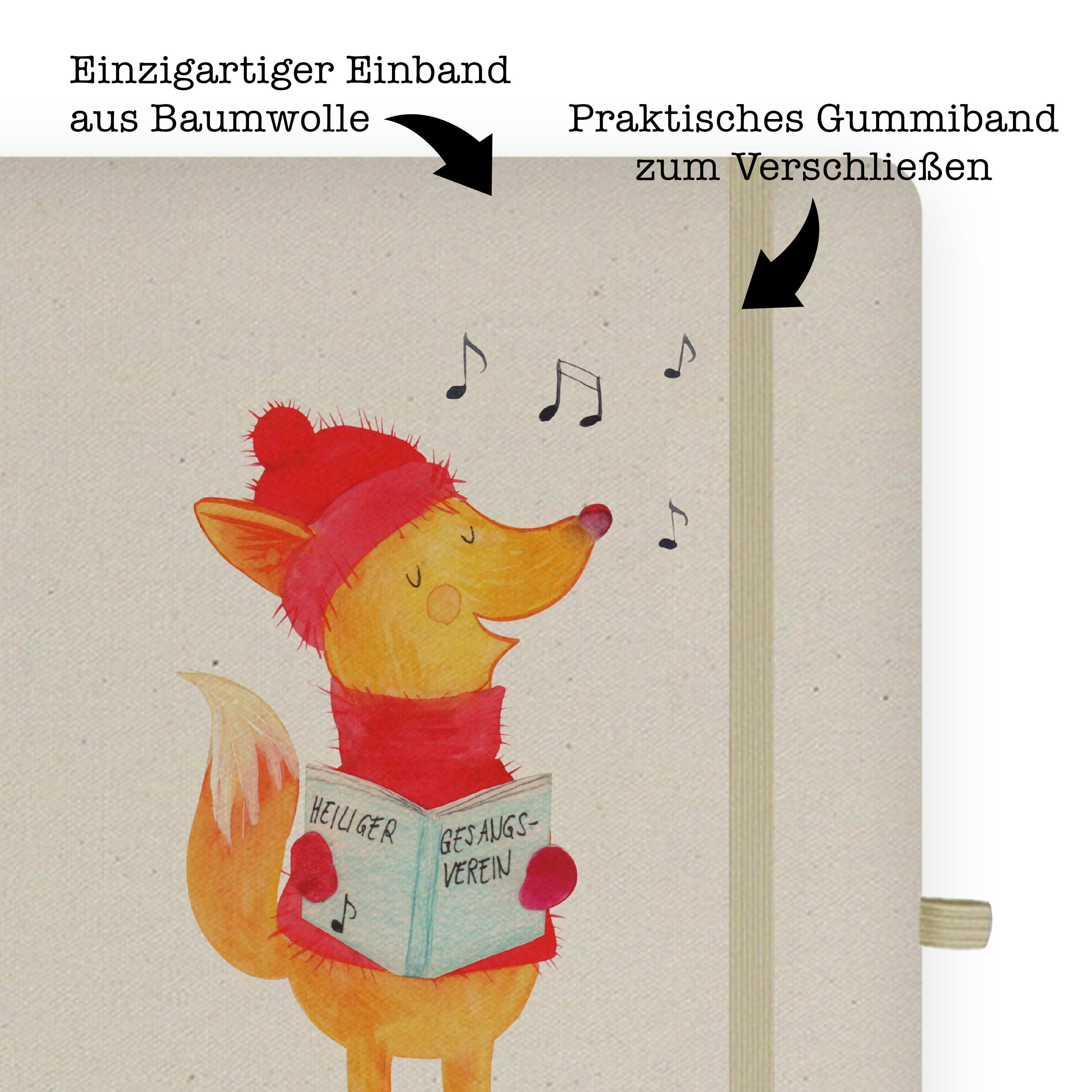 Mrs. Panda Sänger Winter, Mr. Mrs. - Geschenk, Tagebuch, Mr. Notizbuch Transparent Panda & - Weihnachten, & Fuchs