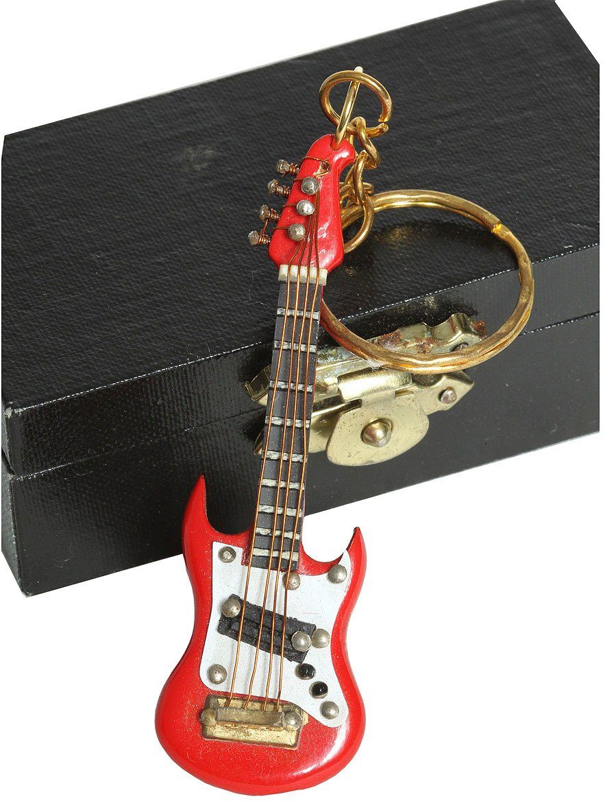 Ambiente Haus Dekofigur Schlüsselanhänger E-Gitarre rot 7cm (1 St)