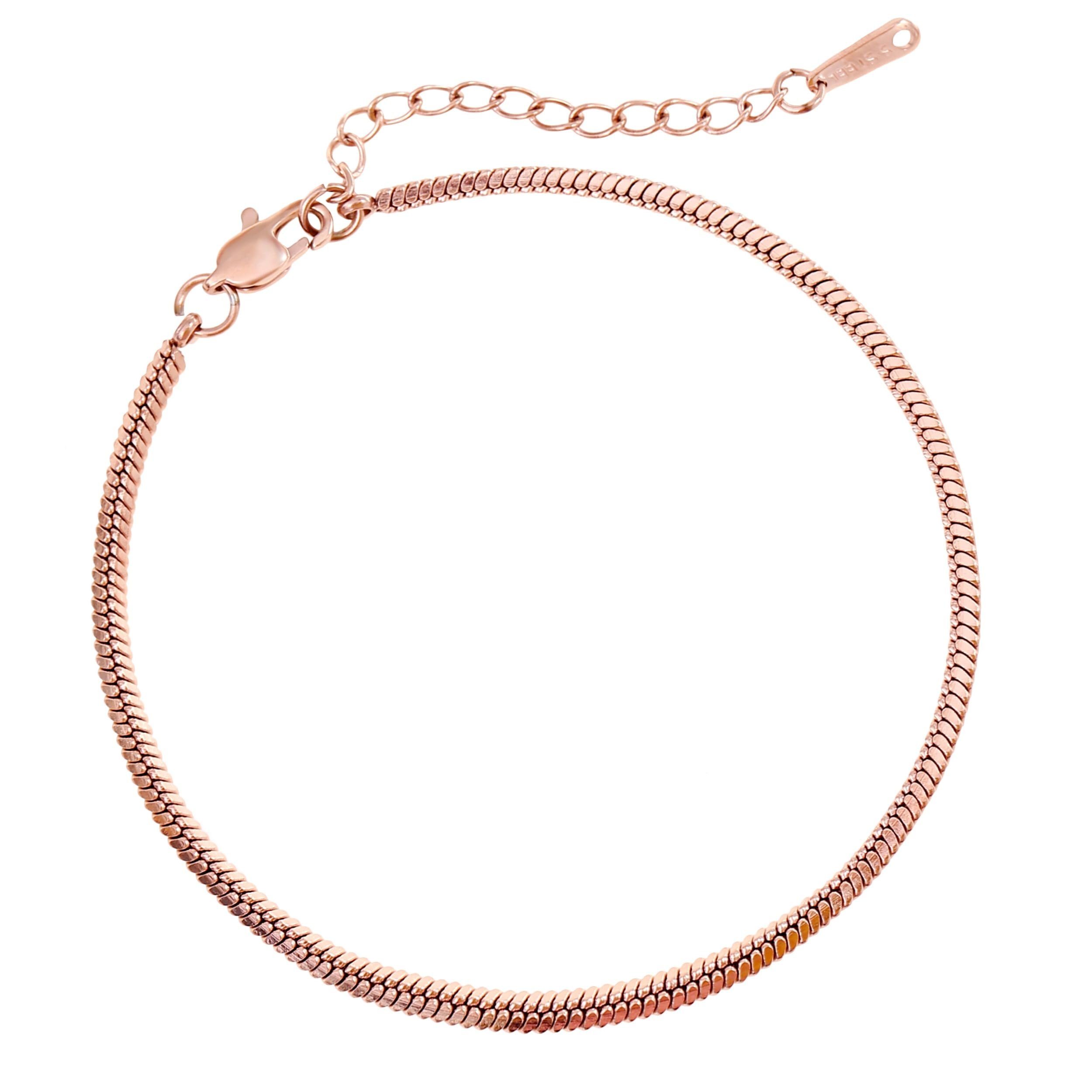 Made by Nami Edelstahlarmband Minimalistisch Damen Filigran, Cuban Link Chain Frauen