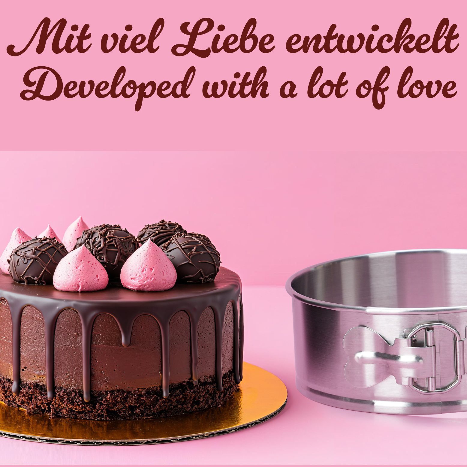 immer Springform Kuchenform Edelstahl Backform unbeschichtet PFAS-frei 25 cm, (2-tlg)