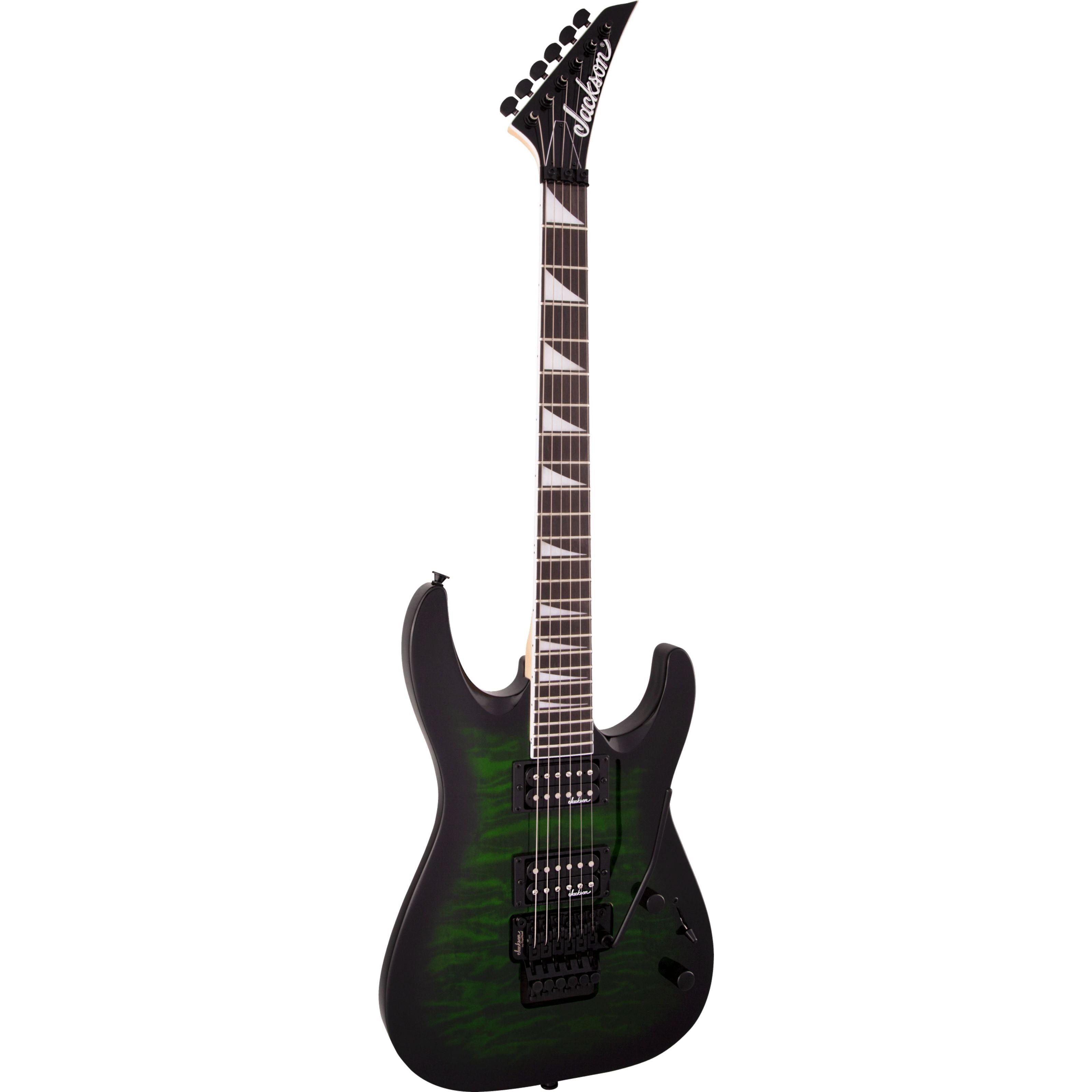 Jackson E-Gitarre, E-Gitarren, ST-Modelle, JS32Q Dinky DKA Transparent Green Burst - E-Gitarre