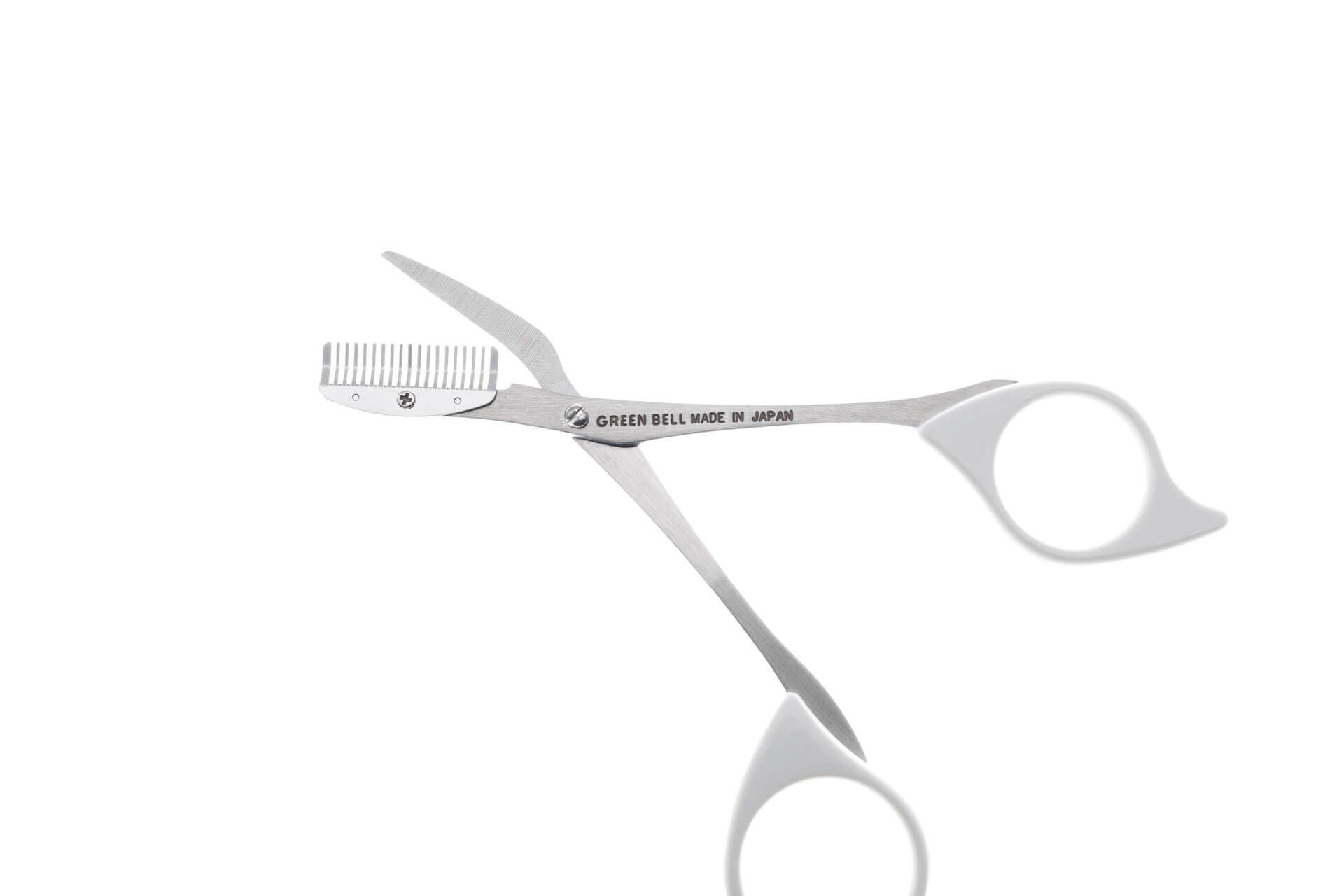 Seki EDGE Augenbrauenschere SS-605, Made in Japan, 53mm, Augenbrauenschere mit Kamm, rechtshändige Trimm-Schere, Edelstahl
