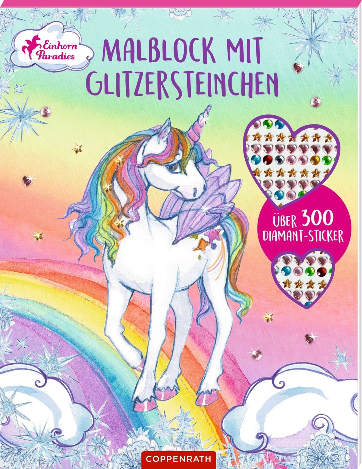 Malblock mit Glitzersteinchen / diverse