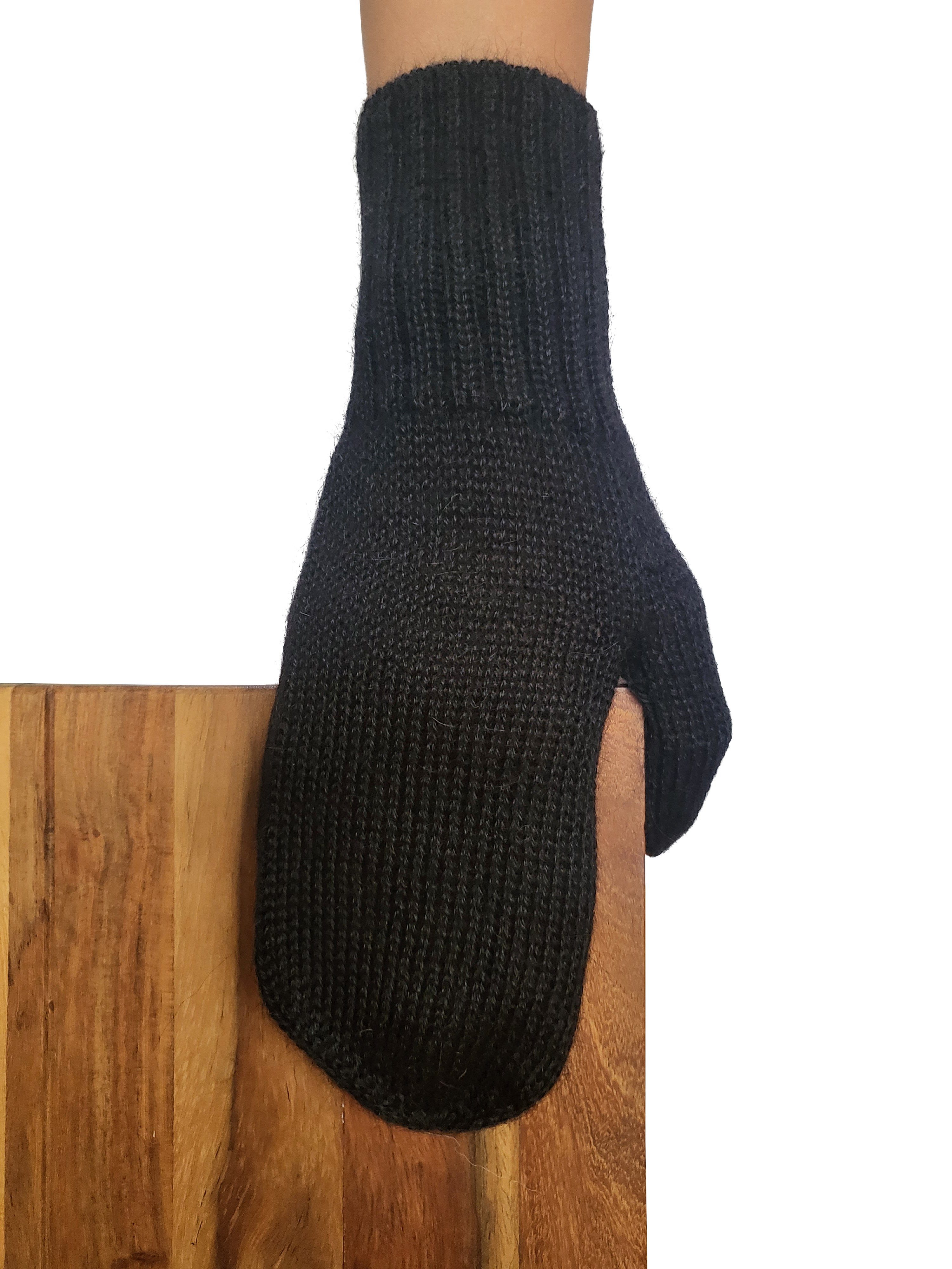 Handschuhe Posh Damen schwarz aus Pugnoguanti Alpaka Alpakawolle Herren 100% Gear Fäustlinge