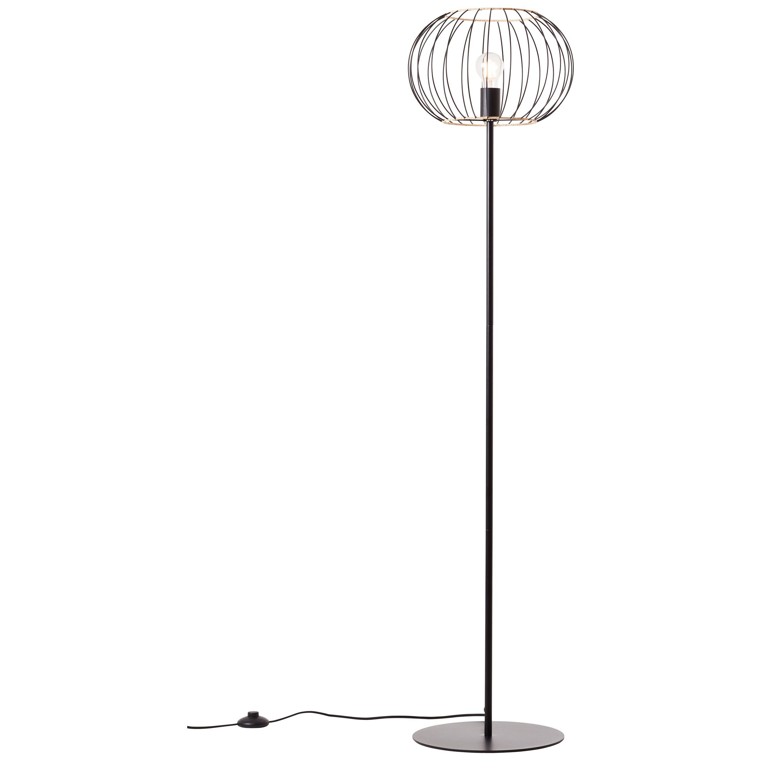 Lightbox Stehlampe, ohne Leuchtmittel, Stehlampe, 36 max. matt W, E27, m schwarz 52 cm, Ø 1,5 Höhe, Schalter