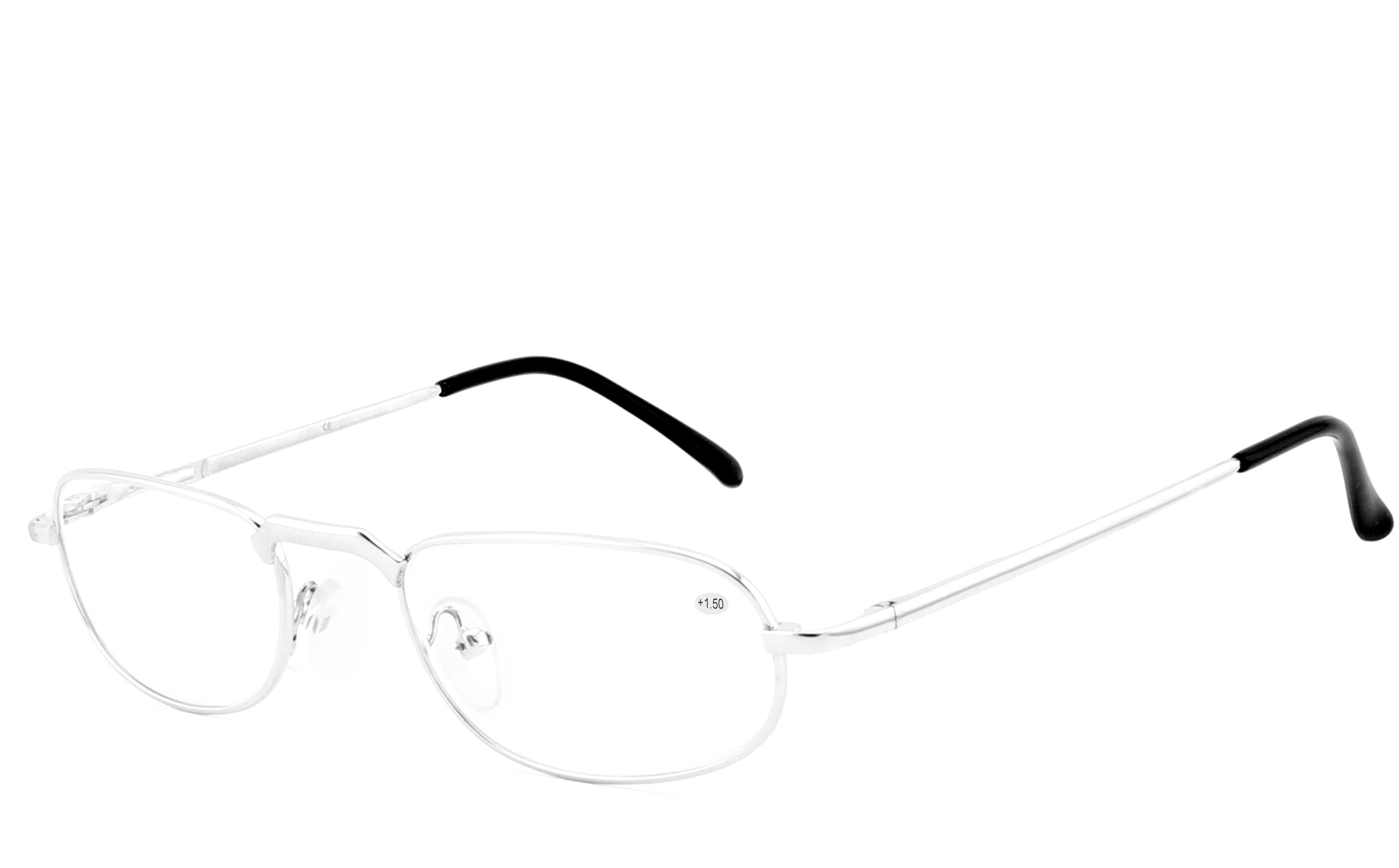 EYESTUFF Lesebrille Lesebrille 002 chrom, Brillenbügel mit hochwertigen  Flex-Scharnieren