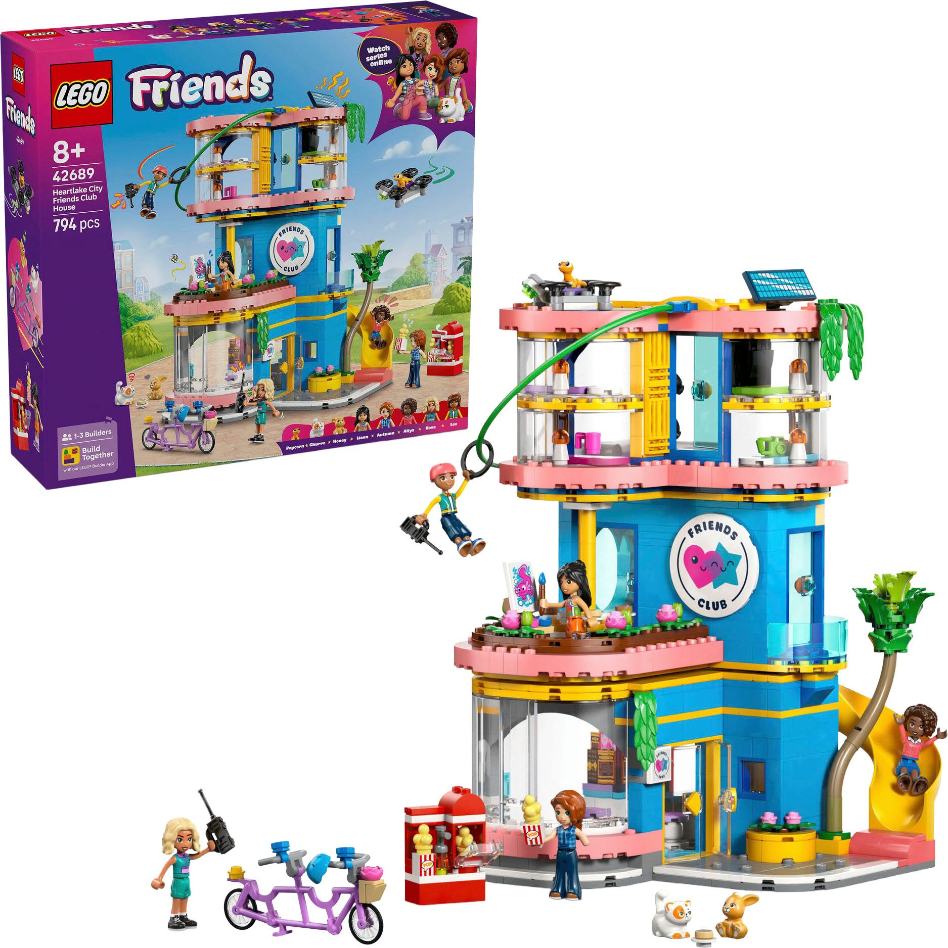 LEGO® Heartlake City Clubhaus der Freunde (42689), LEGO Friends Konstruktionsspielsteine, (794 St), Made in Europe