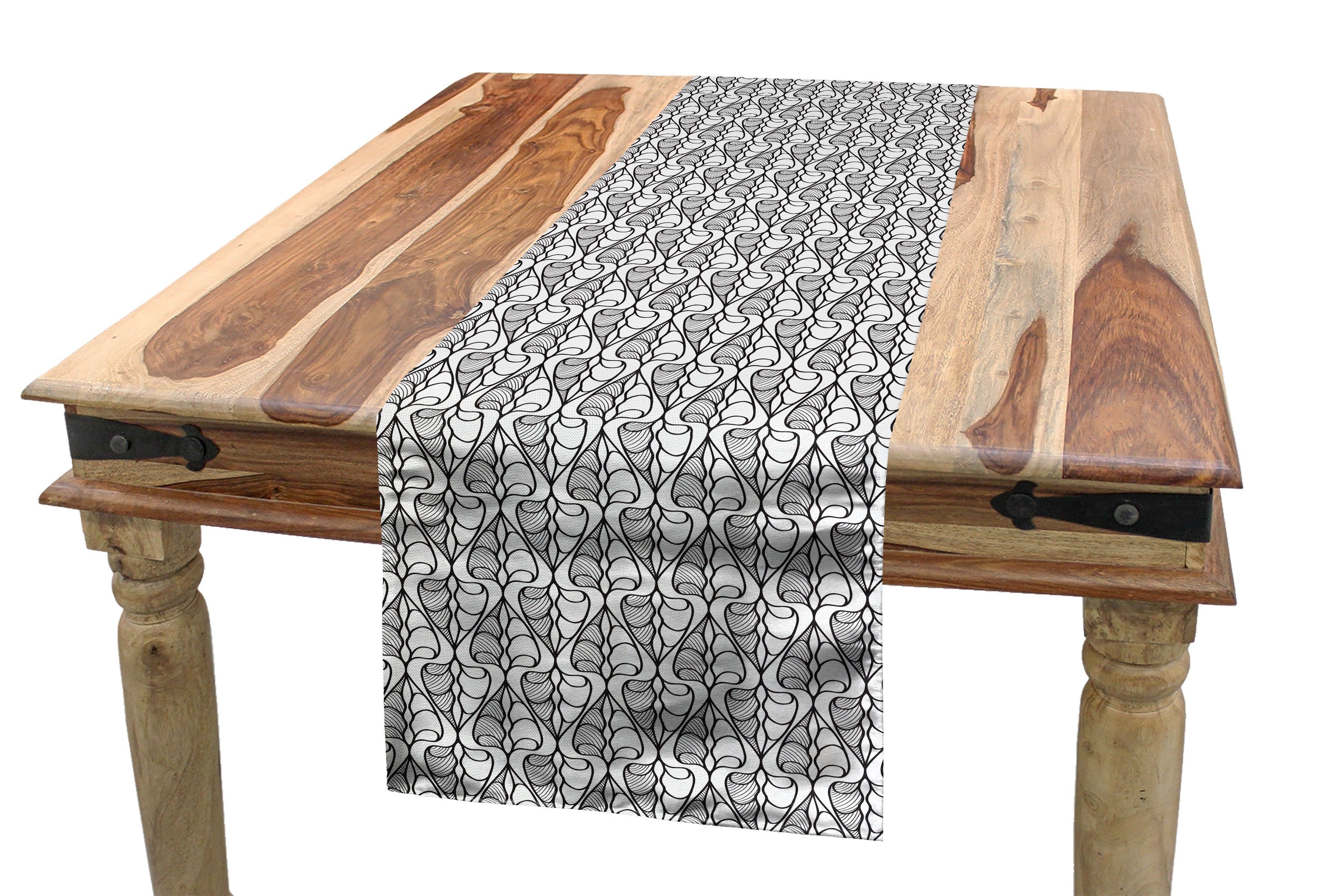 Abakuhaus Tischläufer Esszimmer Küche Rechteckiger Dekorativer Tischläufer, Geometrisch Abstrakt Repeating Entwurf