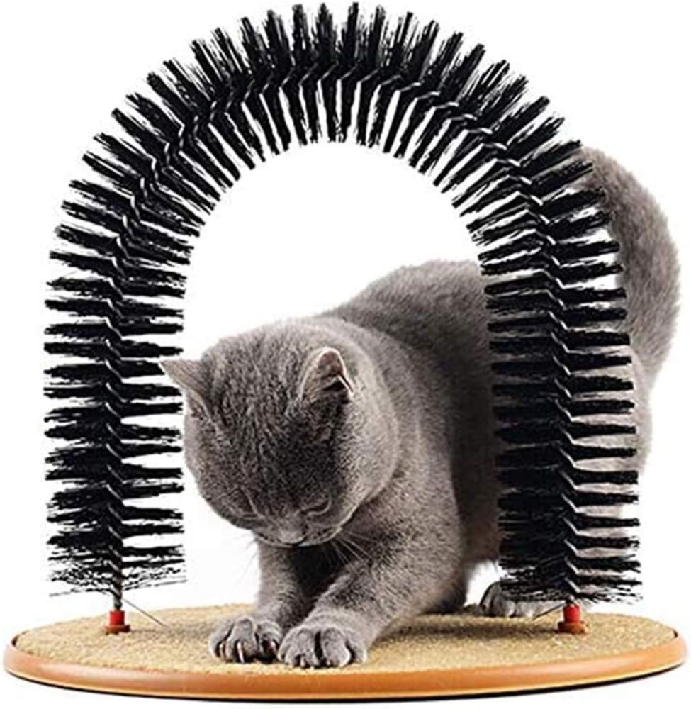 Kratzbrett Katzenbogen Selbstpflege Massage Kratzmatte Spielzeug Set DE.