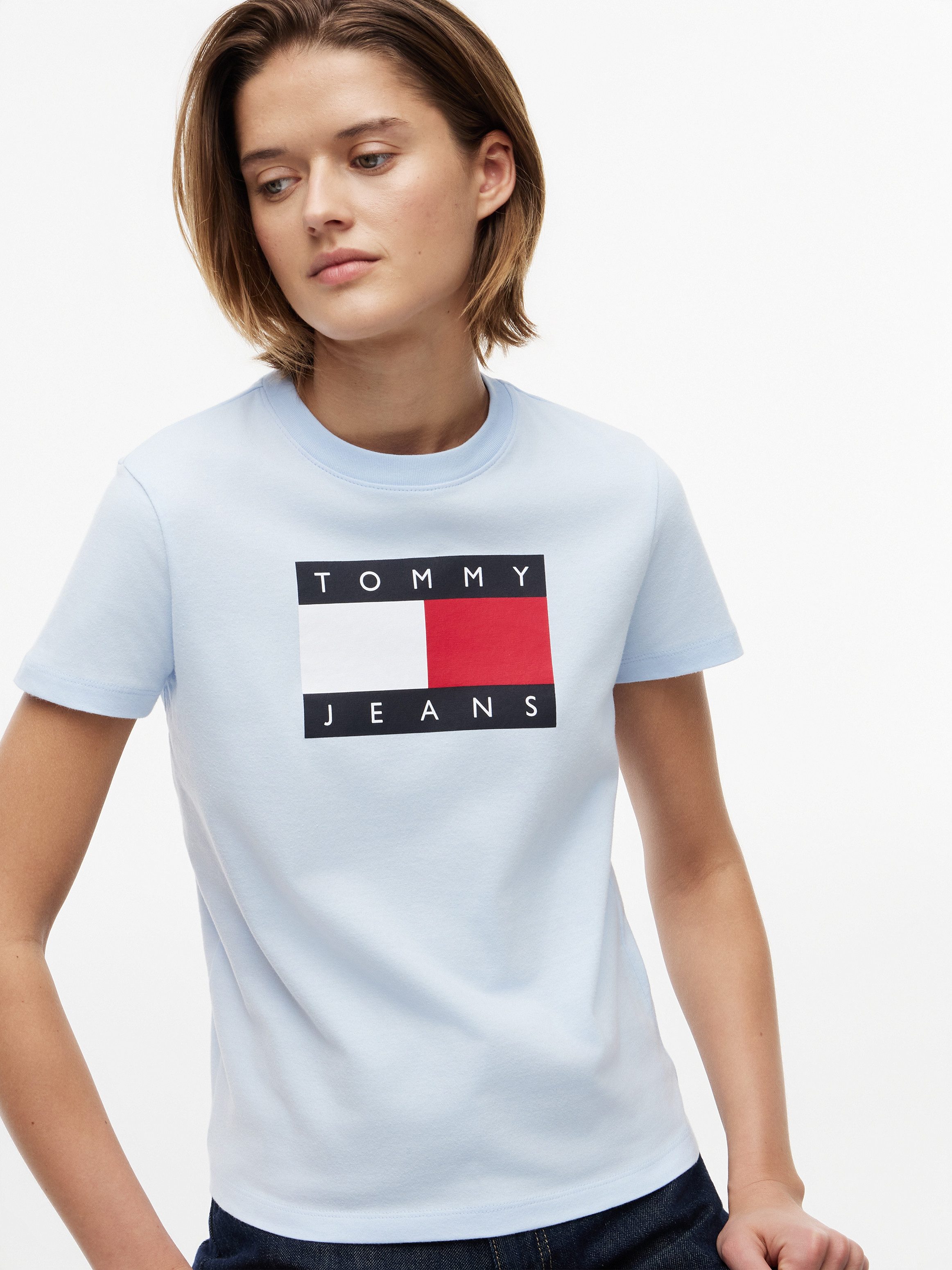 Tommy Jeans Kurzarmshirt TJW REG TJ FLAG SS TEE Baumwolle, Logodruck, regular fit