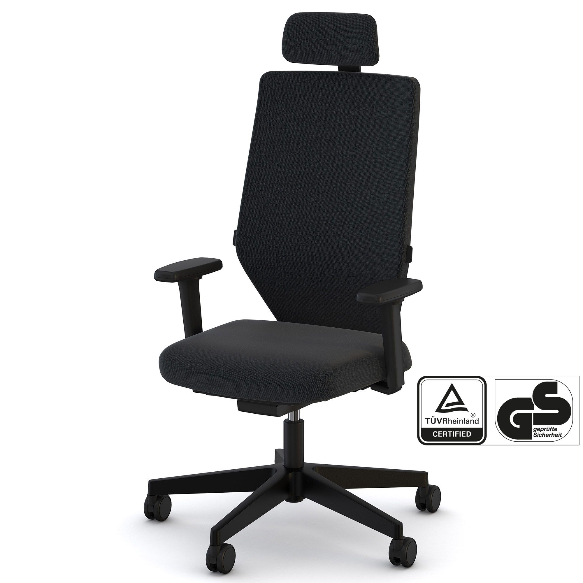 ASSMANN Büromöbel Bürostuhl Streamo (3D Armlehne in Höhe, Breite und Tiefe verstellbar mit weicher PU-Auflage Era - Forward (CSE14) Era - Forward (CSE14) verstellbare Sitztiefe, höhenverstellbar, verstellbare Armlehnen, Belastbar bis 120kg, verstellbare Sitzneigung, verstellbare Rückenlehne 5 Arm- Fußkreuz Ergonomisch gepolstert Verstellbar: 420 - 510 mm, fertig montiert), TÜV-zertifiziert