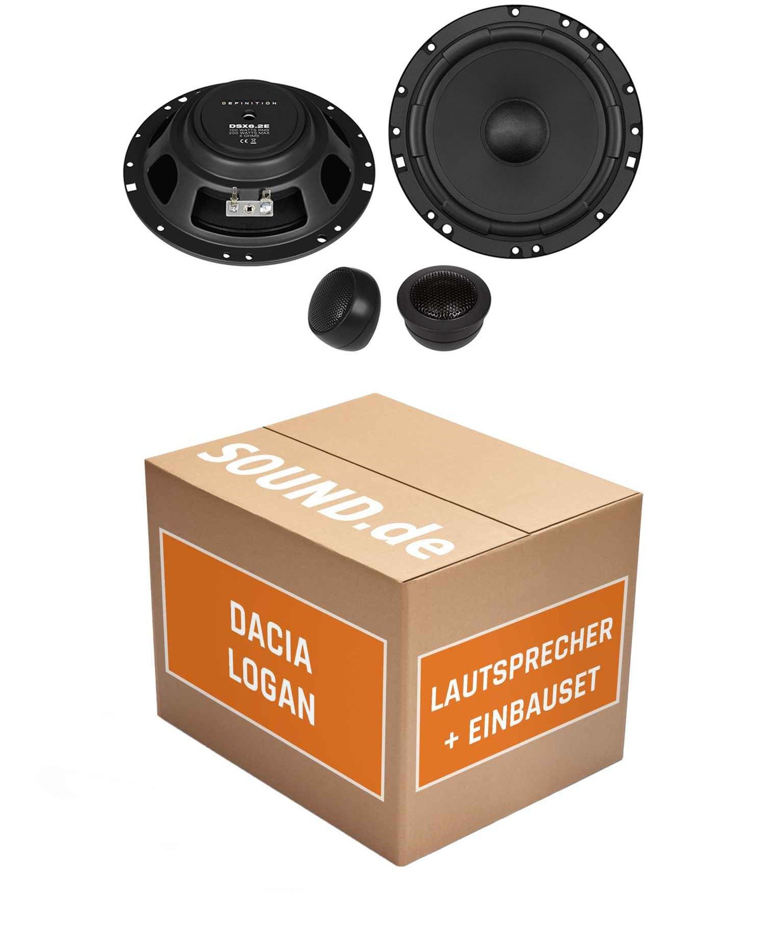 JUST SOUND best choice for caraudio Lautsprecher Boxen Einbauset Crunch DSX6.2E Dacia Logan 2. Generation Auto-Lautsprecher (100 W)