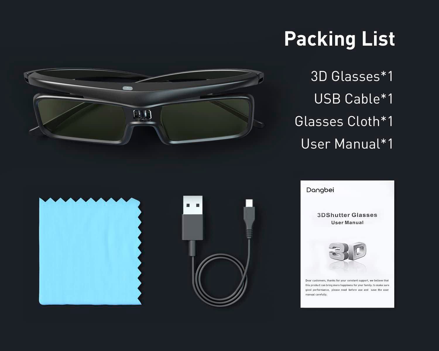Dangbei 3D-Brille Wiederaufladbare 3D mit DLP-Link – Bild 5 von 5
