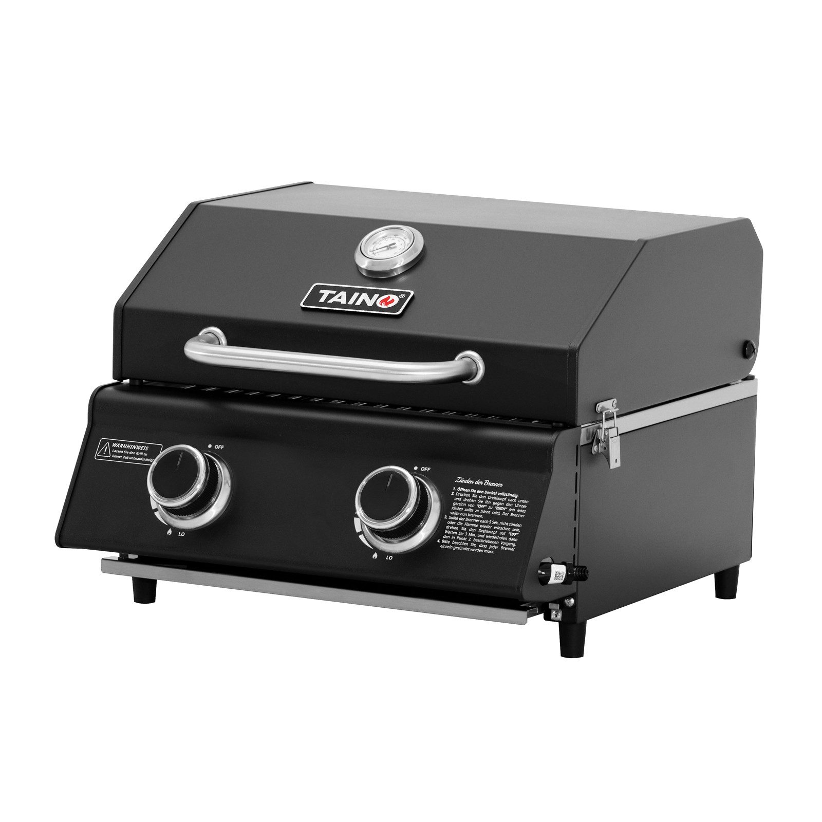 TAINO Gasgrill, PLATINUM COMPACT DARK Tischgrill, doppelwandiger Deckel, Piezozündung