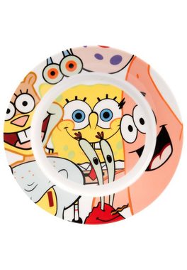 United Labels® Frühstücks-Geschirrset Spongebob Schwammkopf Frühstücksset - Kinder Geschirr Set 3-tlg., Porzellan
