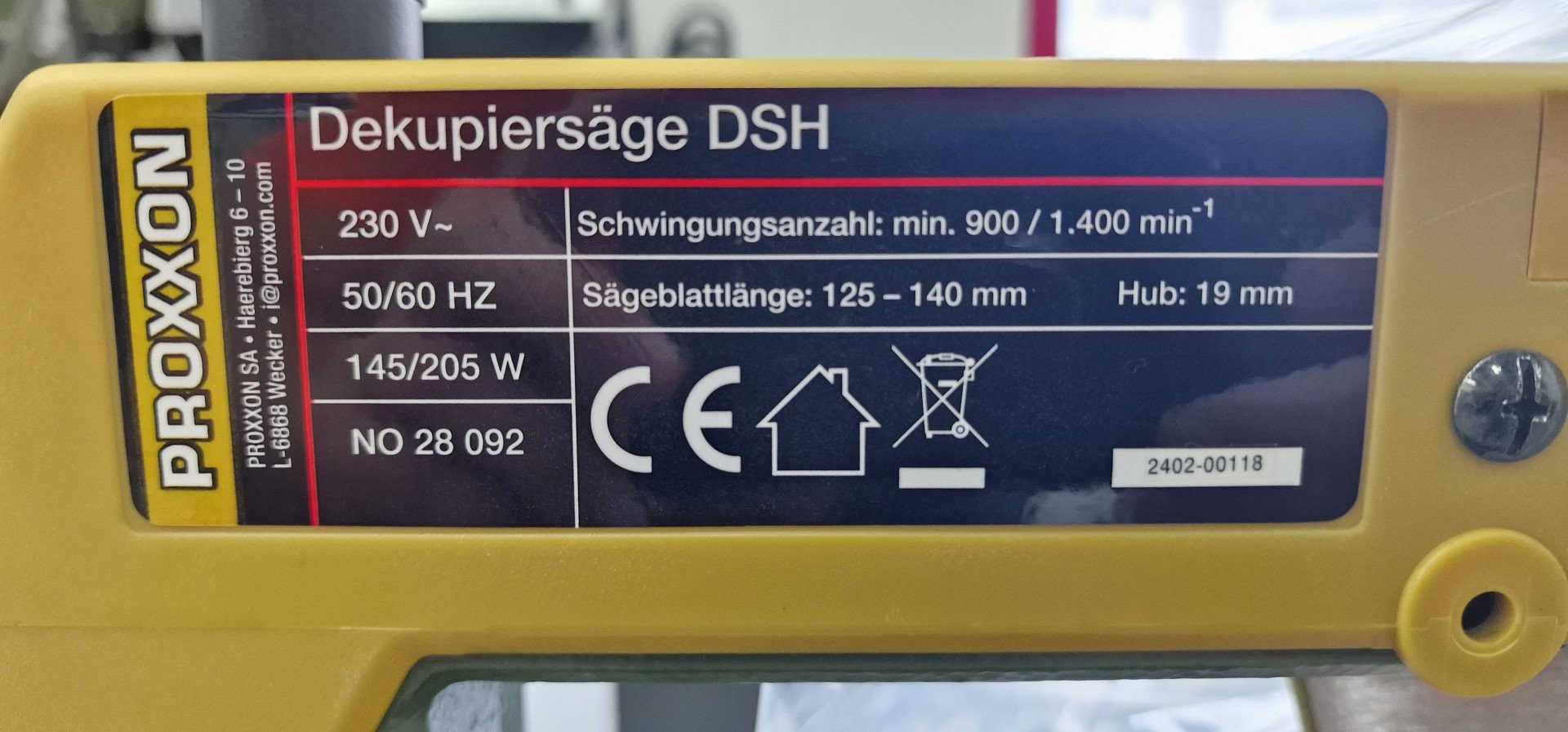 PROXXON INDUSTRIAL Dekupiersäge Proxxon 2-Gang Dekupiersäge DSH