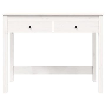 DOTMALL Schreibtischstuhl Schreibtisch mit Schubladen Weiß 100x50x78 cm Massivholz Kiefer