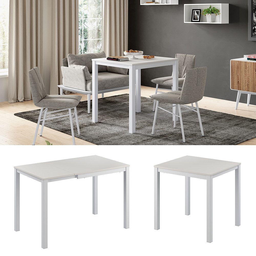 Vicco Esstisch Granny, Weiß, 120 x 70 cm ausziehbar günstig online kaufen