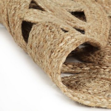 Teppich Handgefertigt Jute Geflochten 90 cm, furnicato, Runde