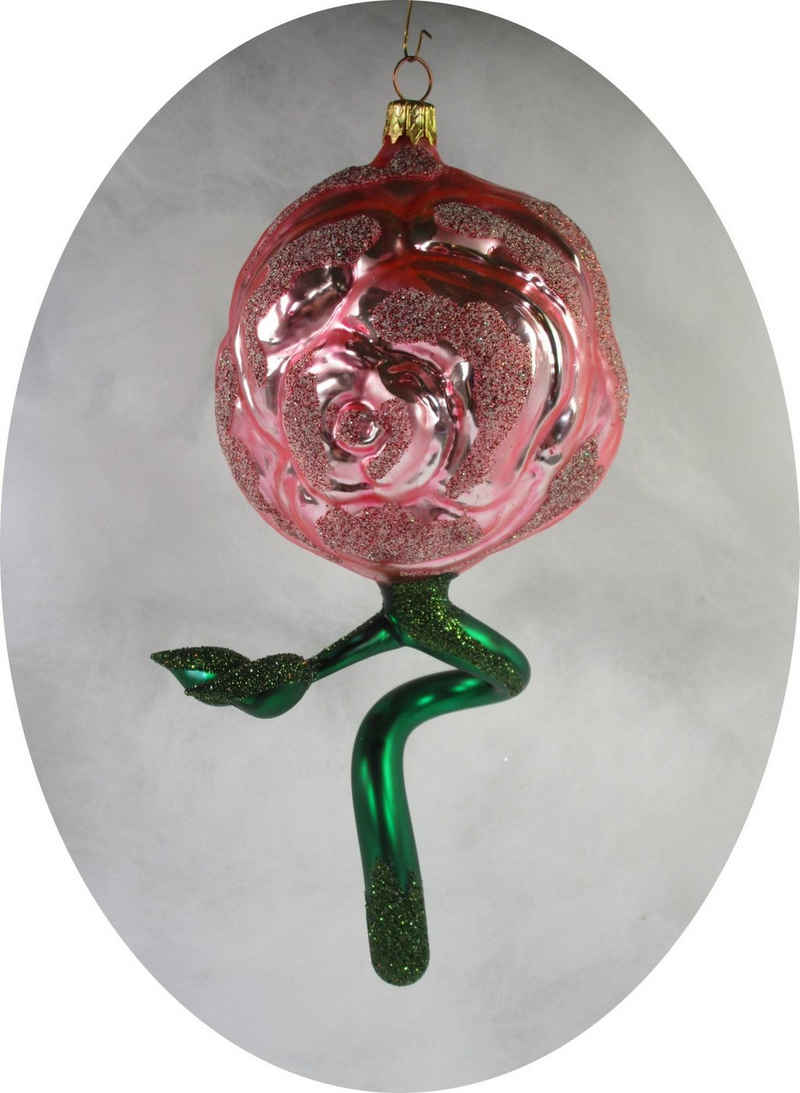 Nostalgie Christbaumschmuck Thüringen Christbaumschmuck »Rose rosa« (1-tlg), Rose rosa